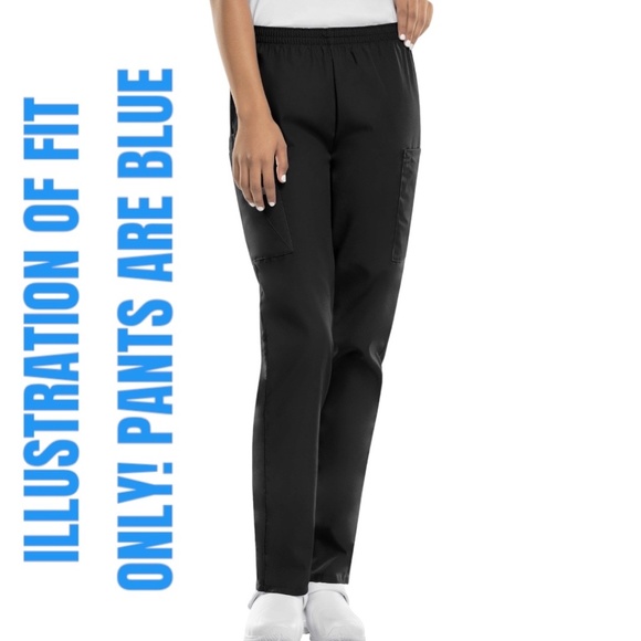 CHEROKEE PULL ON CARGO SCRUB PANTS, SZ. = SMALL, COLOR = BLUE! EUC! - Picture 5 of 16